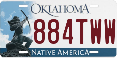 OK license plate 884TWW