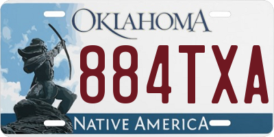 OK license plate 884TXA