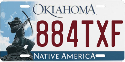OK license plate 884TXF