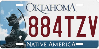OK license plate 884TZV
