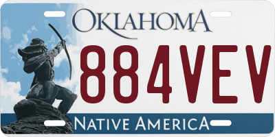 OK license plate 884VEV