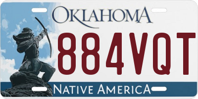 OK license plate 884VQT