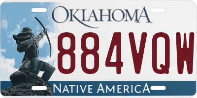 OK license plate 884VQW