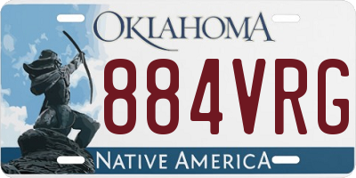 OK license plate 884VRG