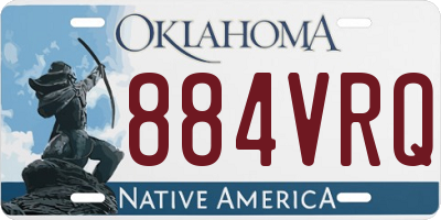 OK license plate 884VRQ