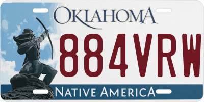 OK license plate 884VRW