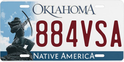 OK license plate 884VSA