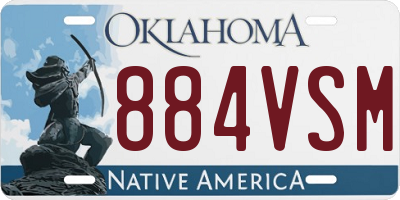 OK license plate 884VSM
