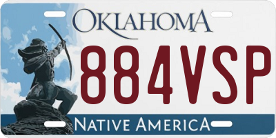 OK license plate 884VSP