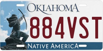 OK license plate 884VST