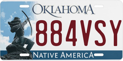 OK license plate 884VSY