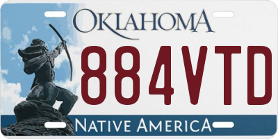 OK license plate 884VTD