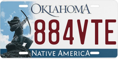 OK license plate 884VTE