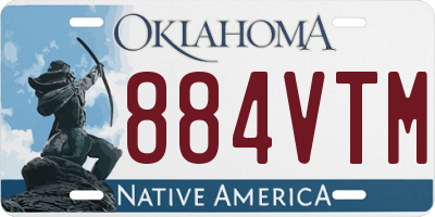 OK license plate 884VTM