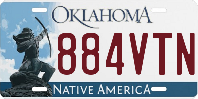 OK license plate 884VTN