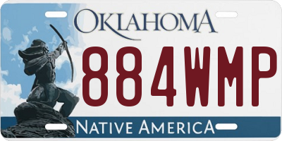 OK license plate 884WMP