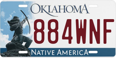 OK license plate 884WNF