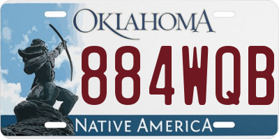 OK license plate 884WQB
