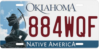 OK license plate 884WQF