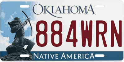 OK license plate 884WRN