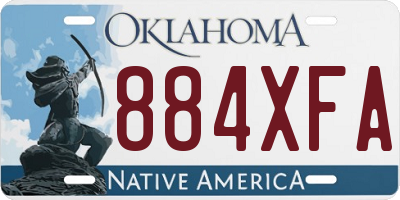 OK license plate 884XFA