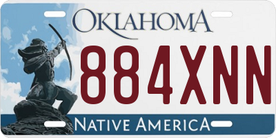OK license plate 884XNN