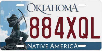 OK license plate 884XQL