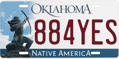 OK license plate 884YES