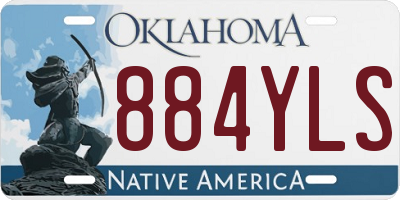 OK license plate 884YLS