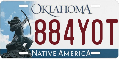 OK license plate 884YOT