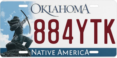 OK license plate 884YTK