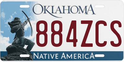 OK license plate 884ZCS