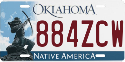 OK license plate 884ZCW