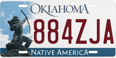 OK license plate 884ZJA