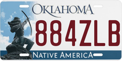 OK license plate 884ZLB