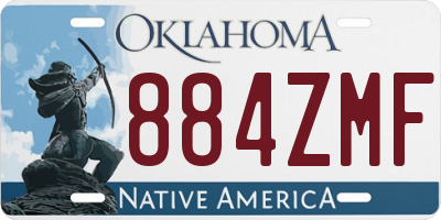 OK license plate 884ZMF