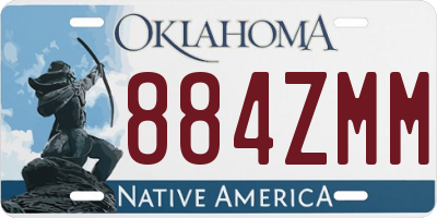 OK license plate 884ZMM