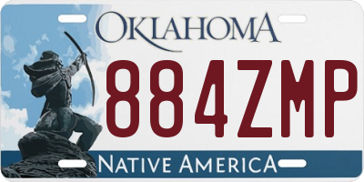 OK license plate 884ZMP