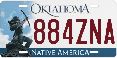 OK license plate 884ZNA