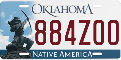 OK license plate 884ZOO