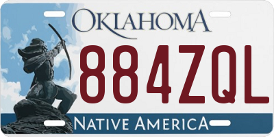OK license plate 884ZQL