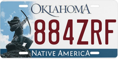 OK license plate 884ZRF