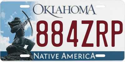 OK license plate 884ZRP