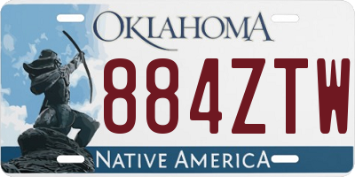 OK license plate 884ZTW