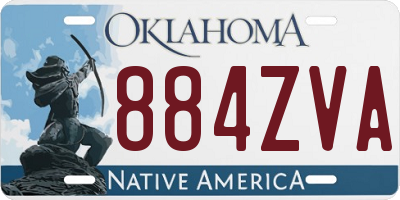 OK license plate 884ZVA