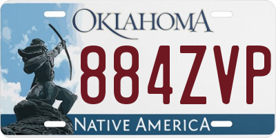 OK license plate 884ZVP