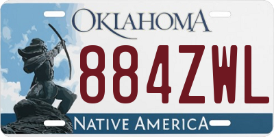 OK license plate 884ZWL