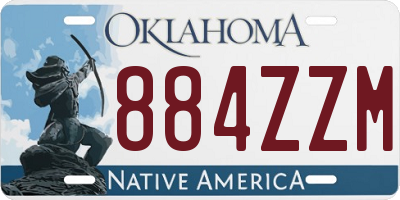 OK license plate 884ZZM