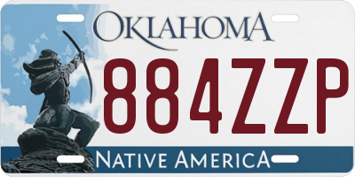 OK license plate 884ZZP