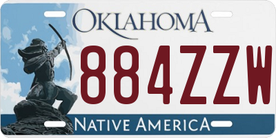 OK license plate 884ZZW